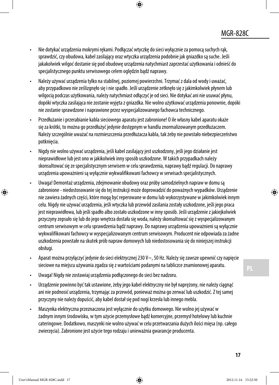 Mgr-828c | Dyras MGR-828C User Manual | Page 17 / 57