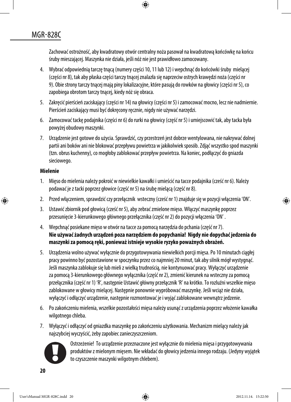Mgr-828c | Dyras MGR-828C User Manual | Page 20 / 57