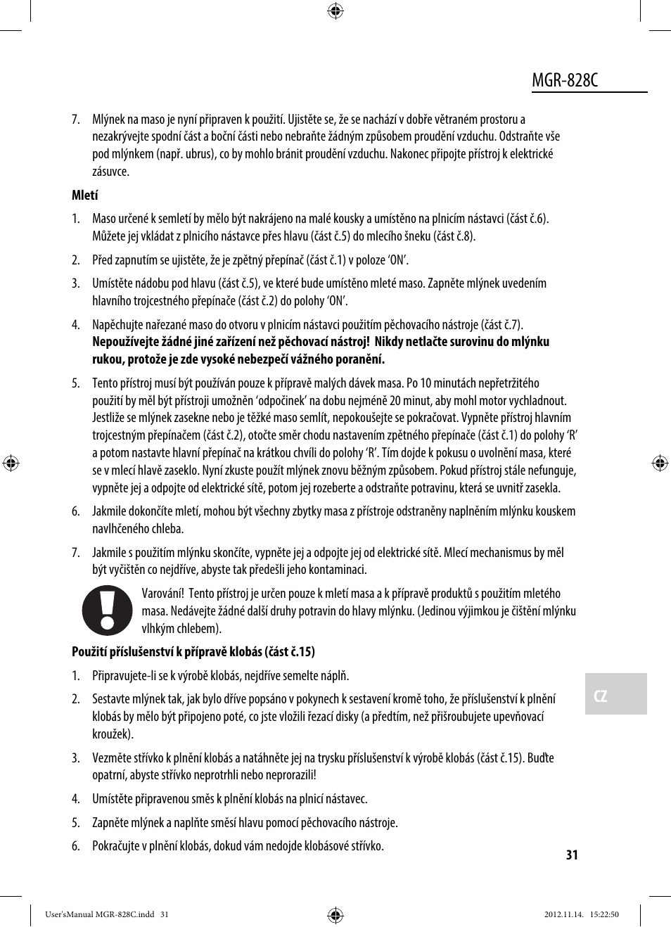 Mgr-828c | Dyras MGR-828C User Manual | Page 31 / 57