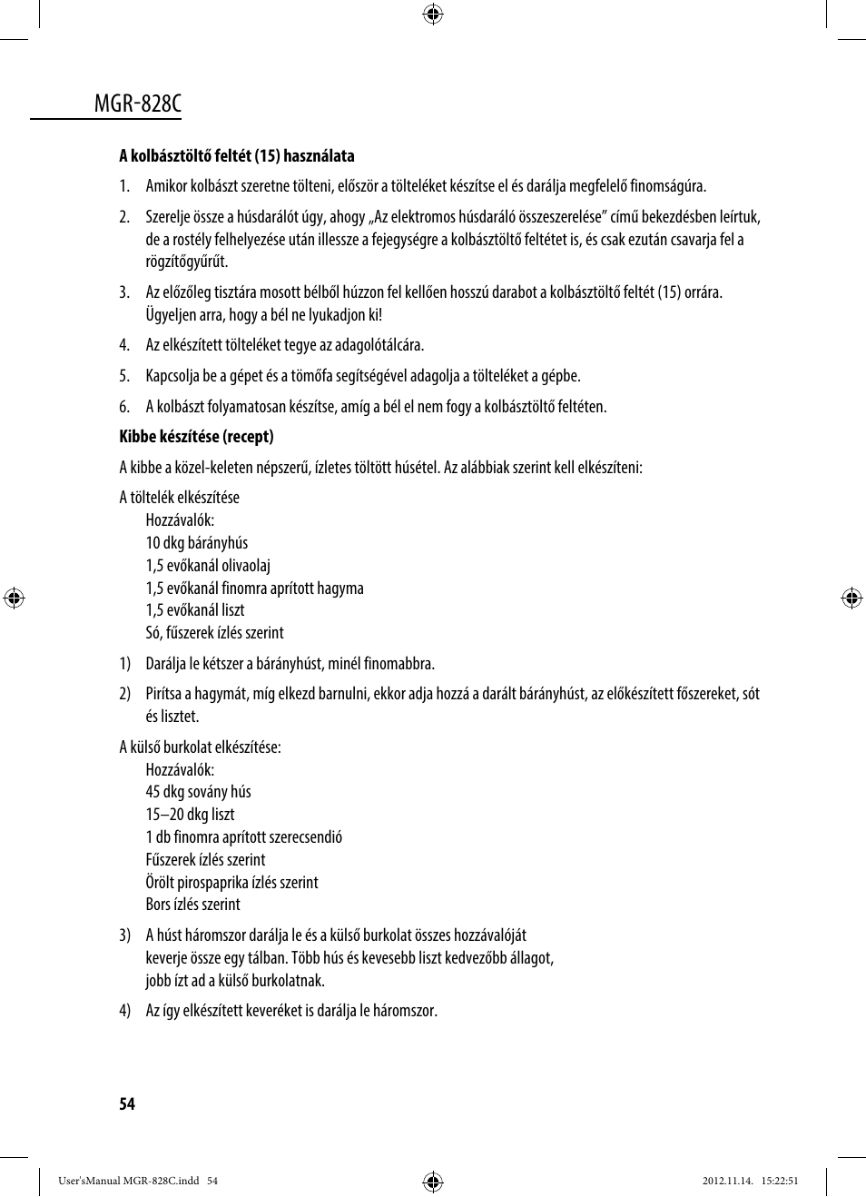Mgr-828c | Dyras MGR-828C User Manual | Page 54 / 57