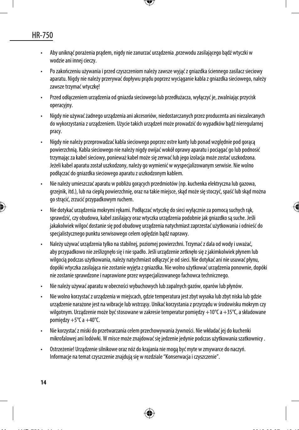 Hr-750 | Dyras HR-750 User Manual | Page 14 / 53
