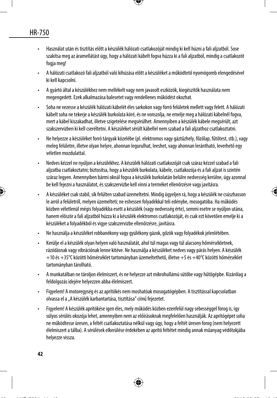 Hr-750 | Dyras HR-750 User Manual | Page 42 / 53