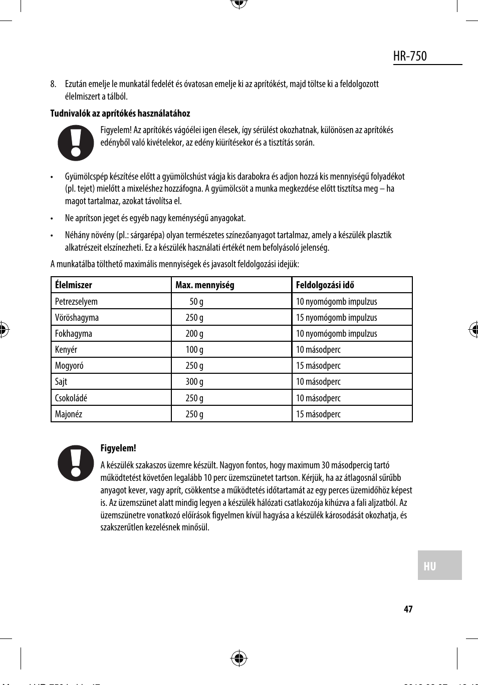 Hr-750 | Dyras HR-750 User Manual | Page 47 / 53