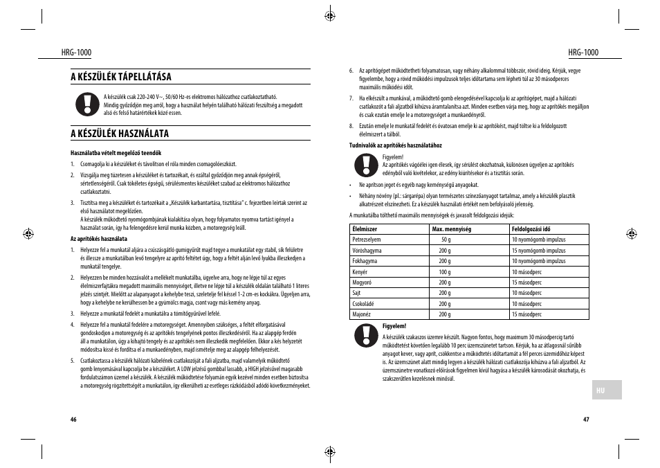 A készülék tápellátása, A készülék használata, Hrg-1000 | Dyras HRG-1000 User Manual | Page 24 / 25