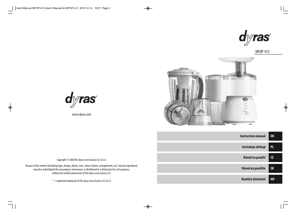 Dyras MFOP-412 User Manual | Page 2 / 41