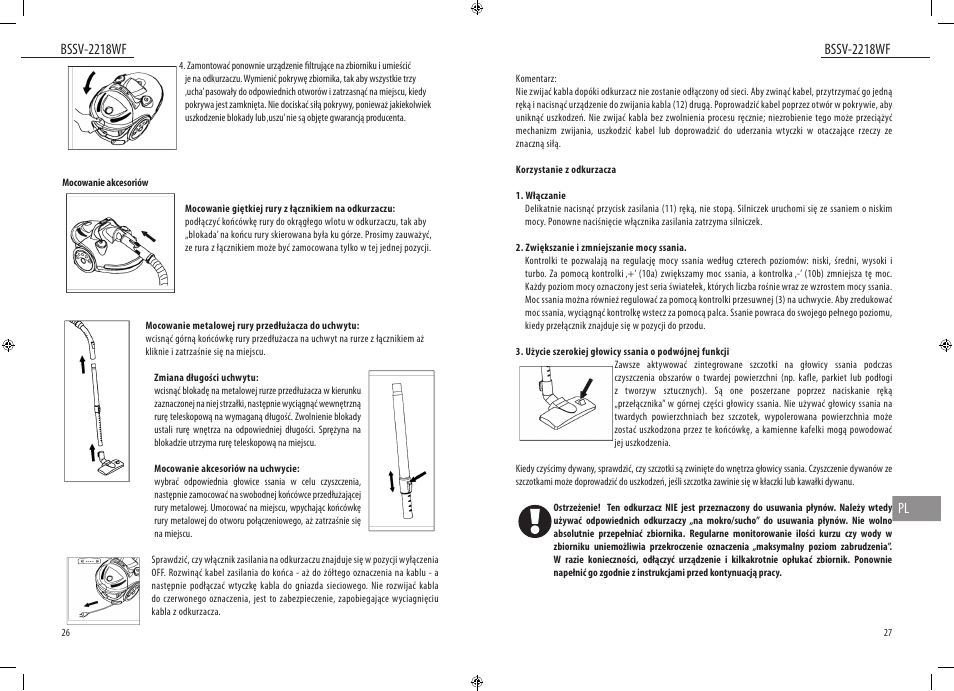 Bssv-2218wf, Bssv-2218wf pl | Dyras BSSV-2218WF User Manual | Page 14 / 39