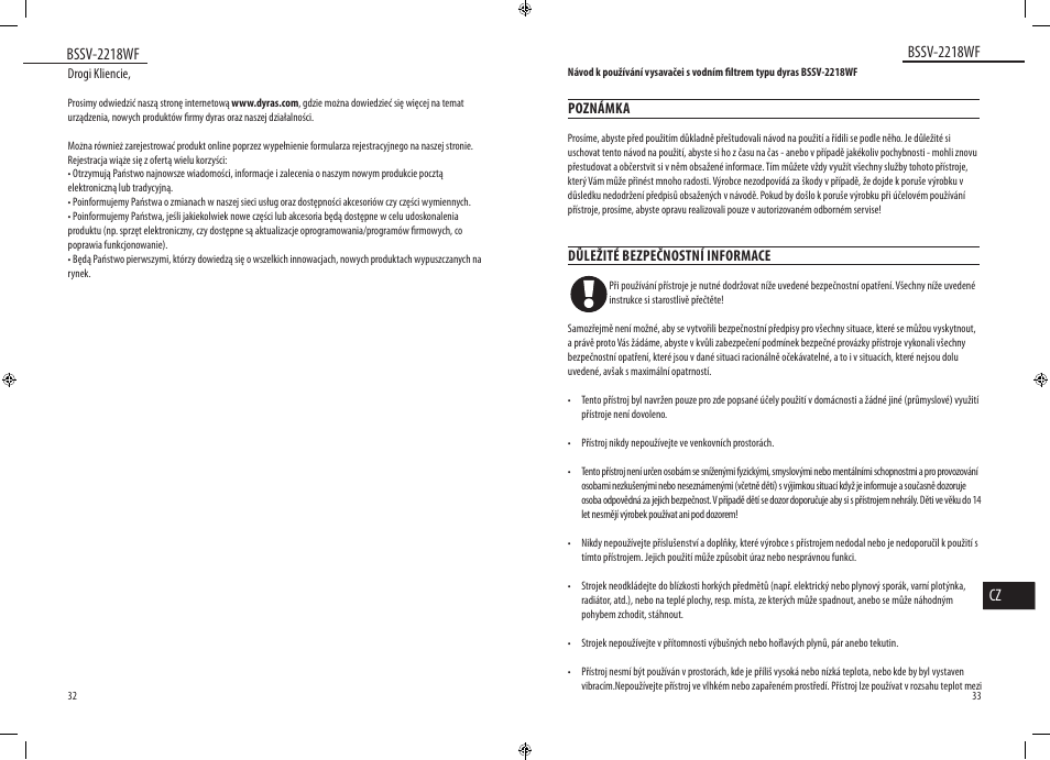 Dyras BSSV-2218WF User Manual | Page 17 / 39