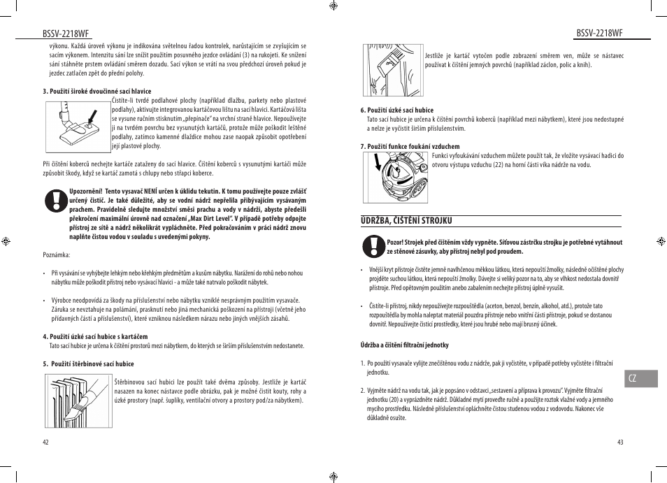 Bssv-2218wf, Bssv-2218wf cz | Dyras BSSV-2218WF User Manual | Page 22 / 39