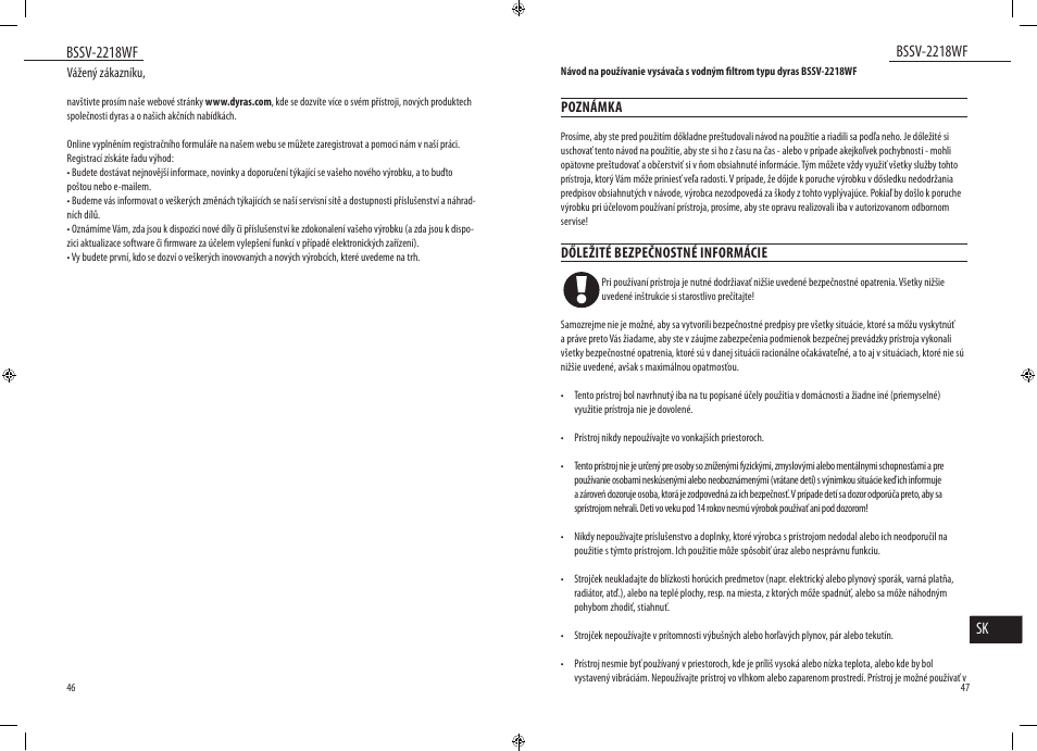 Dyras BSSV-2218WF User Manual | Page 24 / 39