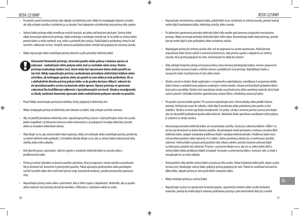 Bssv-2218wf, Bssv-2218wf sk | Dyras BSSV-2218WF User Manual | Page 26 / 39