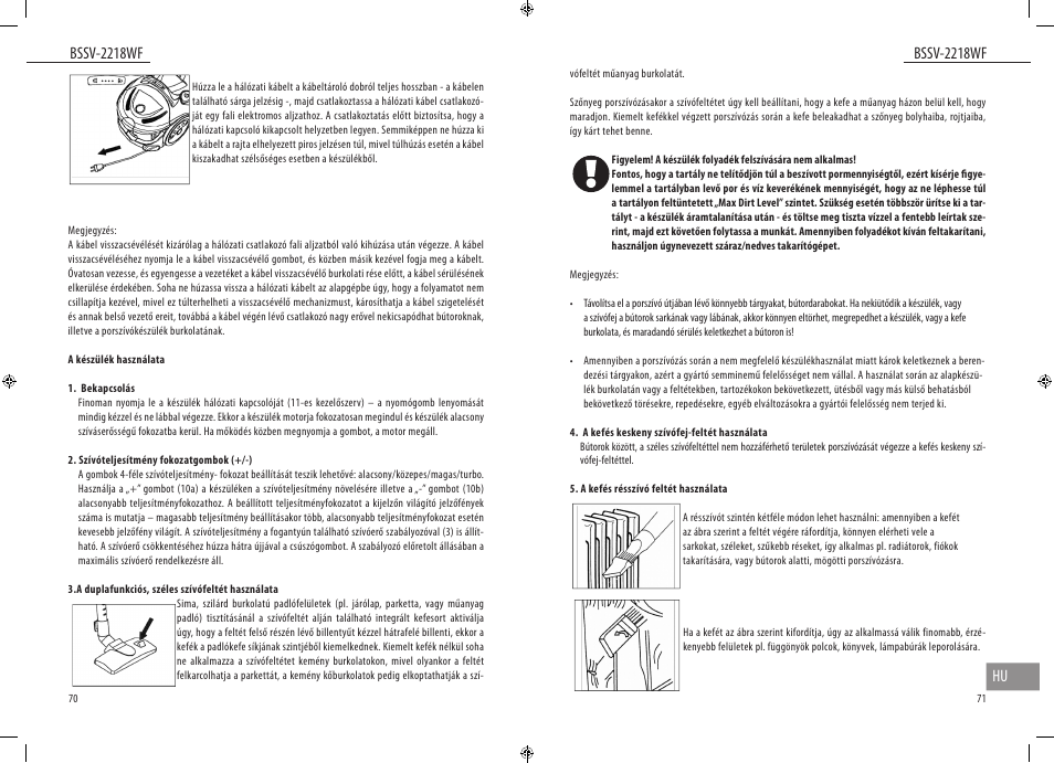 Bssv-2218wf, Bssv-2218wf hu | Dyras BSSV-2218WF User Manual | Page 36 / 39