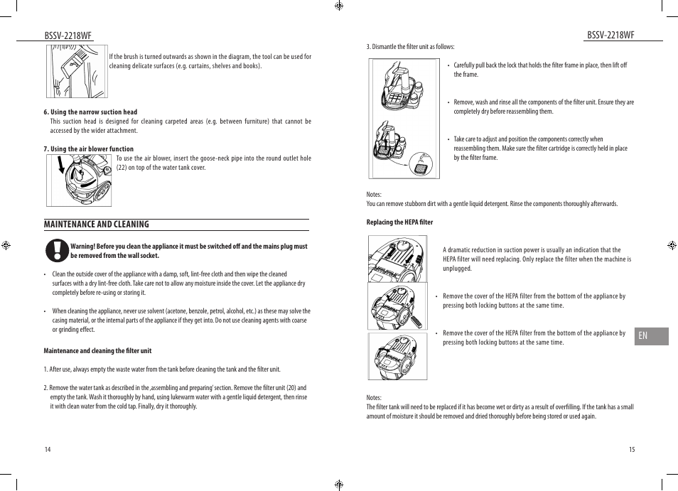 Dyras BSSV-2218WF User Manual | Page 8 / 39