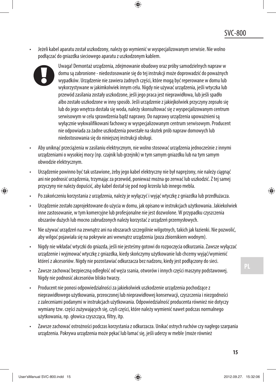 Svc-800 | Dyras SVC-800 User Manual | Page 15 / 45