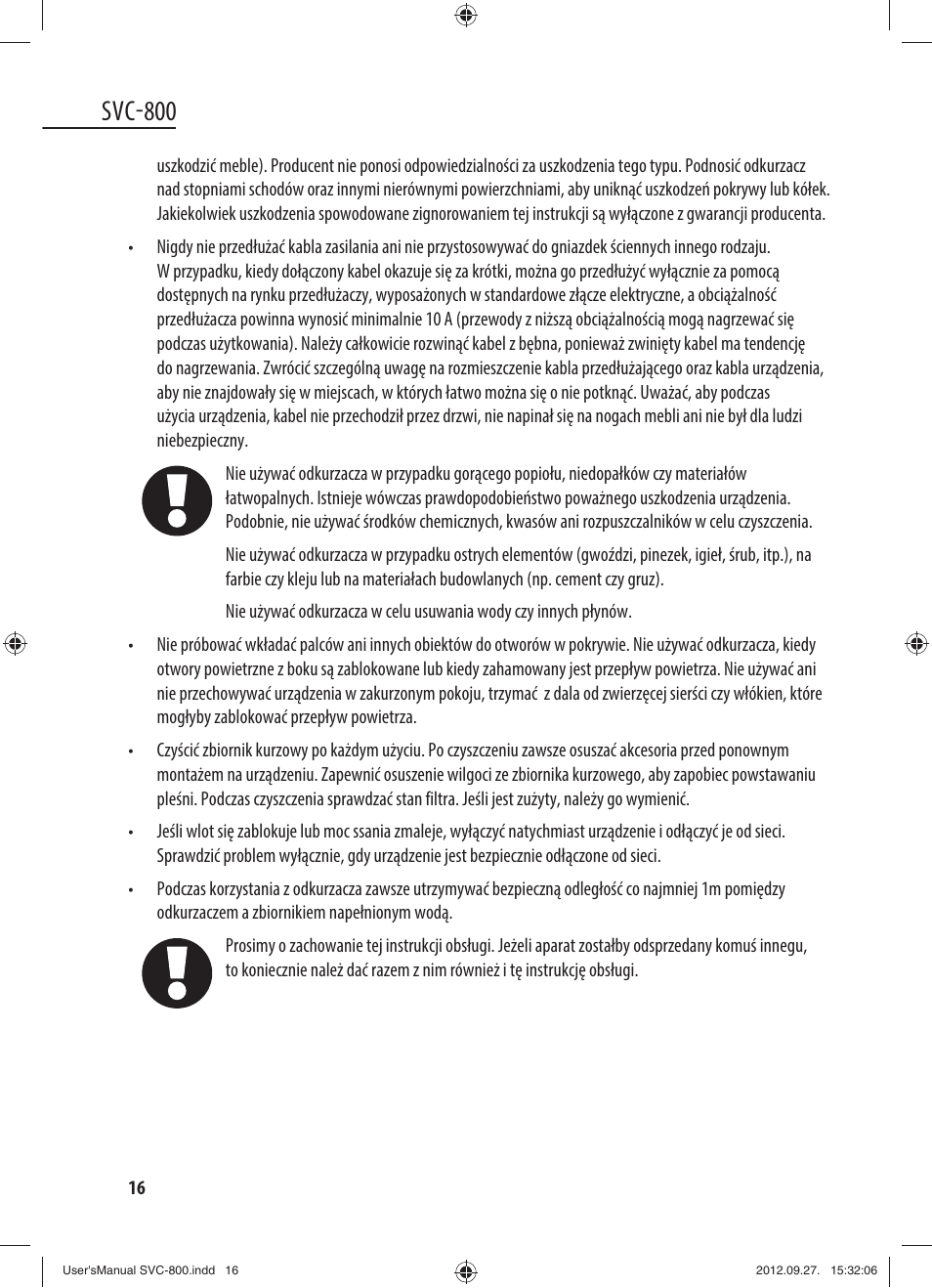 Svc-800 | Dyras SVC-800 User Manual | Page 16 / 45