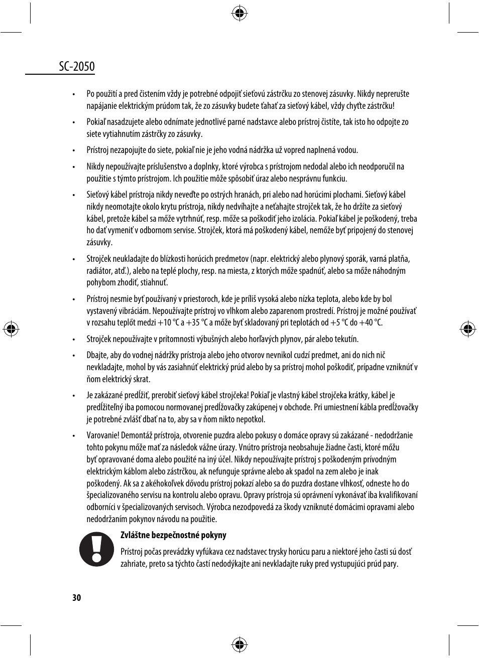 Sc-2050 | Dyras SC-2050 User Manual | Page 30 / 45