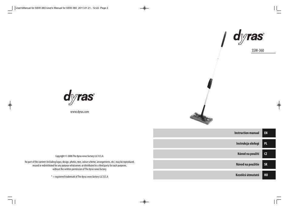 Dyras SSW-360 User Manual | Page 2 / 29