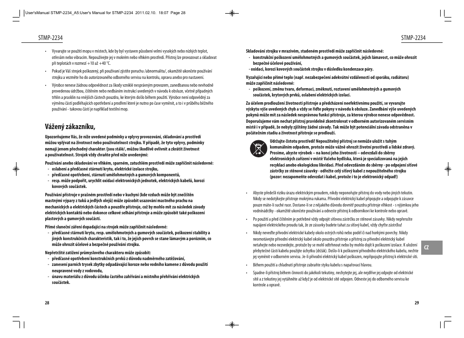 Vážený zákazníku, Stmp-2234 | Dyras STMP-2234 User Manual | Page 15 / 31