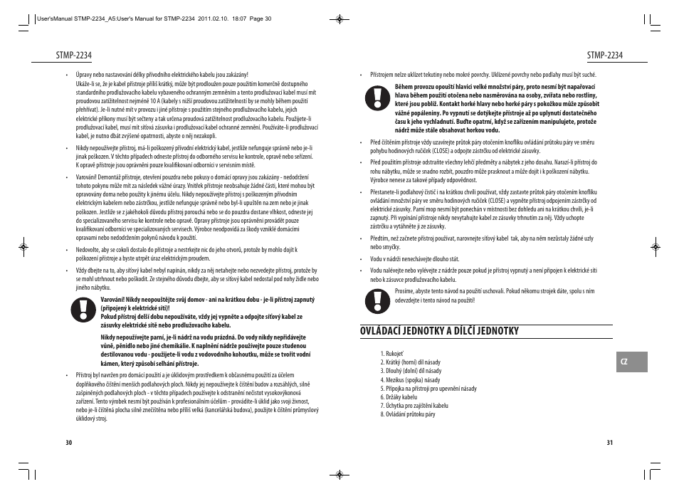 Ovládací jednotky a dílčí jednotky, Stmp-2234 | Dyras STMP-2234 User Manual | Page 16 / 31