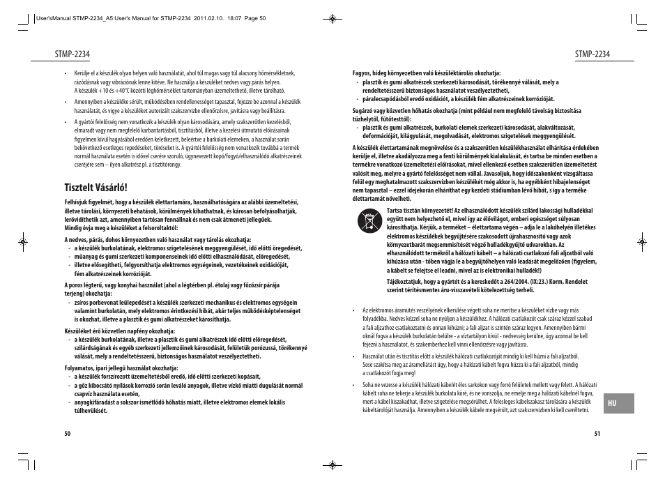 Tisztelt vásárló, Stmp-2234 | Dyras STMP-2234 User Manual | Page 26 / 31