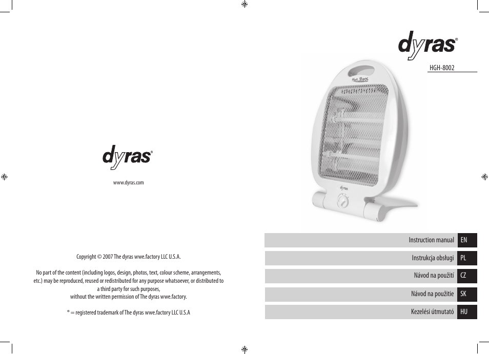 Dyras HGH-8002 User Manual | Page 2 / 23