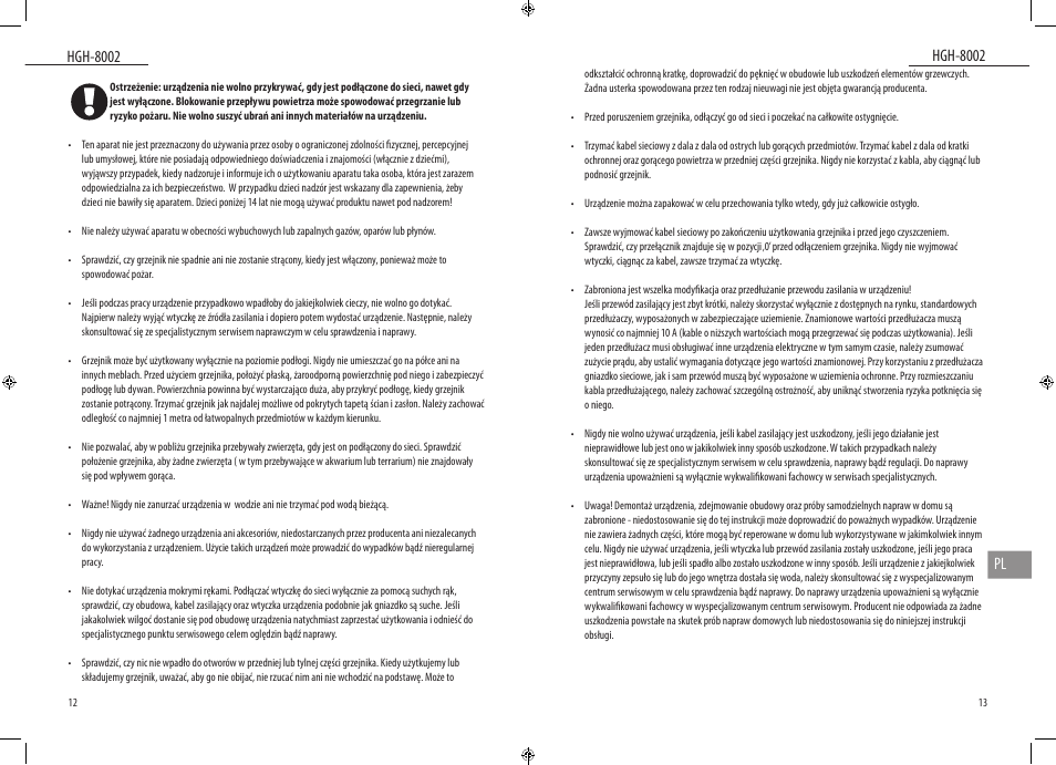 Hgh-8002, Hgh-8002 pl | Dyras HGH-8002 User Manual | Page 7 / 23