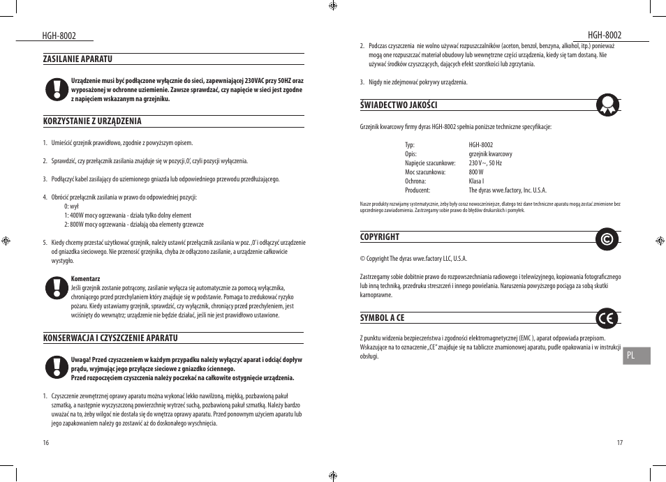 Dyras HGH-8002 User Manual | Page 9 / 23