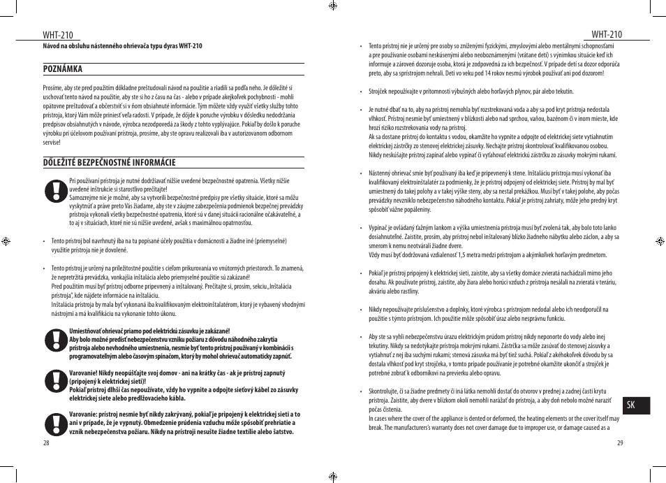 Wht-210, Wht-210 sk | Dyras WHT-210 User Manual | Page 15 / 23