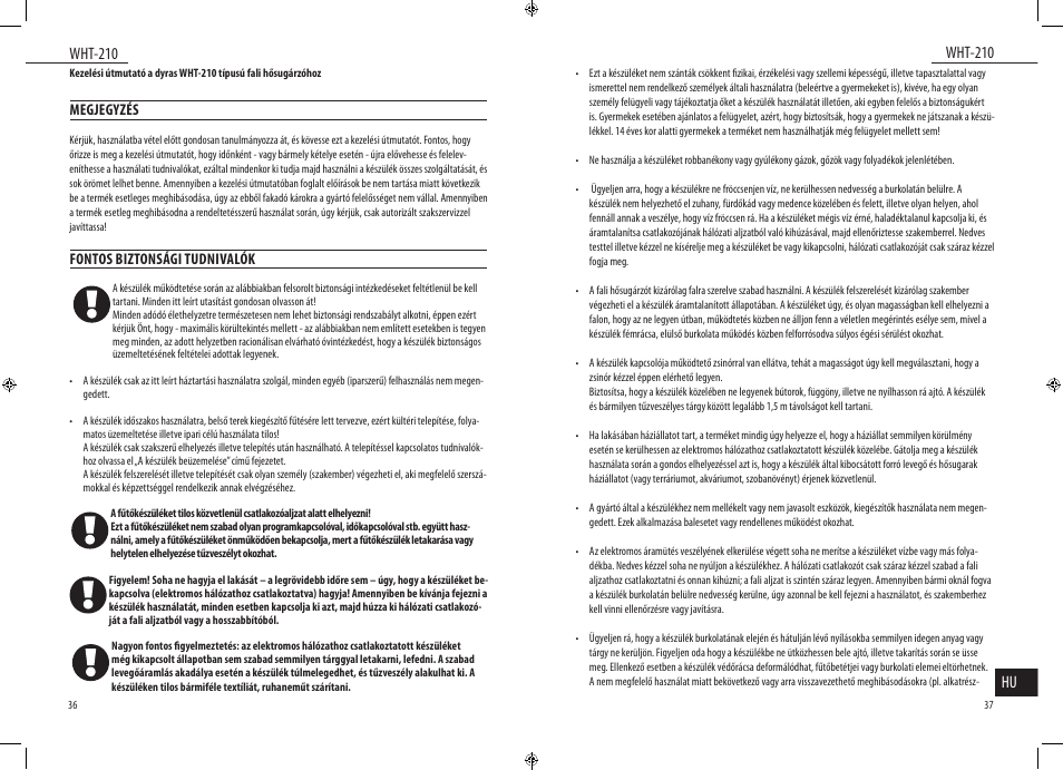 Wht-210, Wht-210 hu | Dyras WHT-210 User Manual | Page 19 / 23