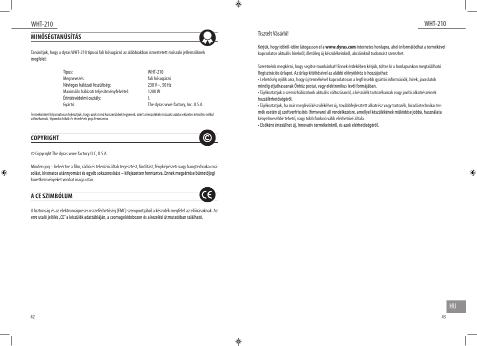 Dyras WHT-210 User Manual | Page 22 / 23