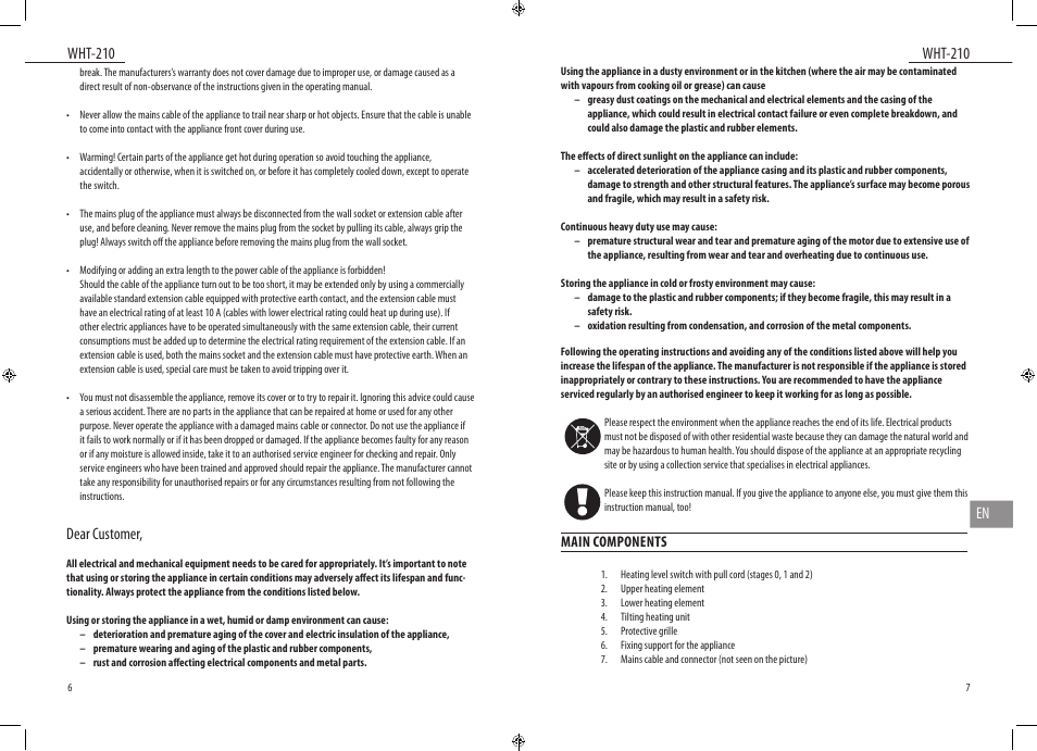 Dear customer | Dyras WHT-210 User Manual | Page 4 / 23