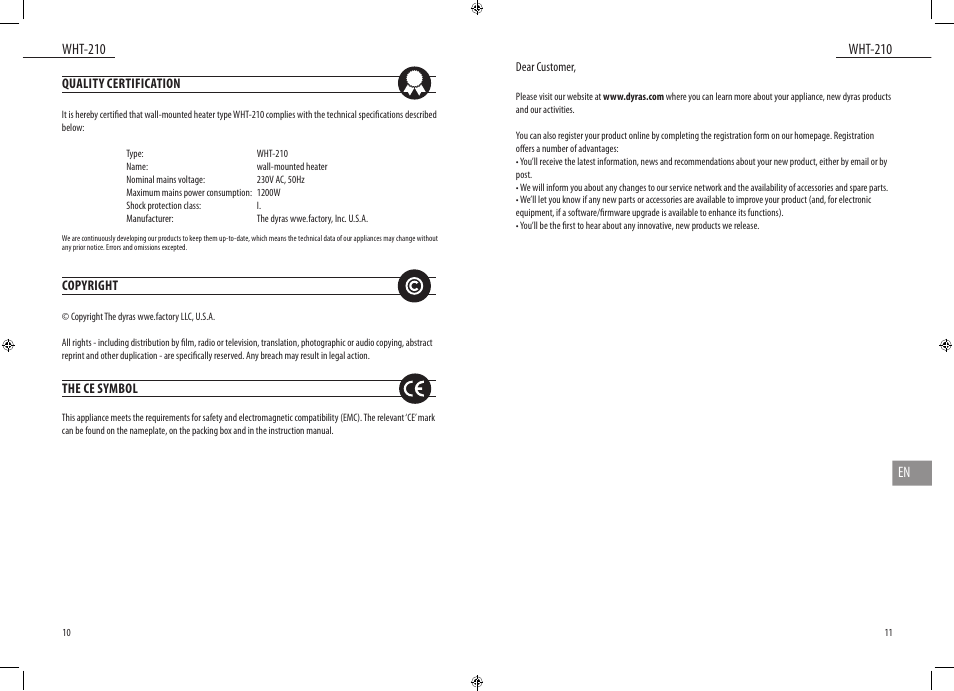 Dyras WHT-210 User Manual | Page 6 / 23