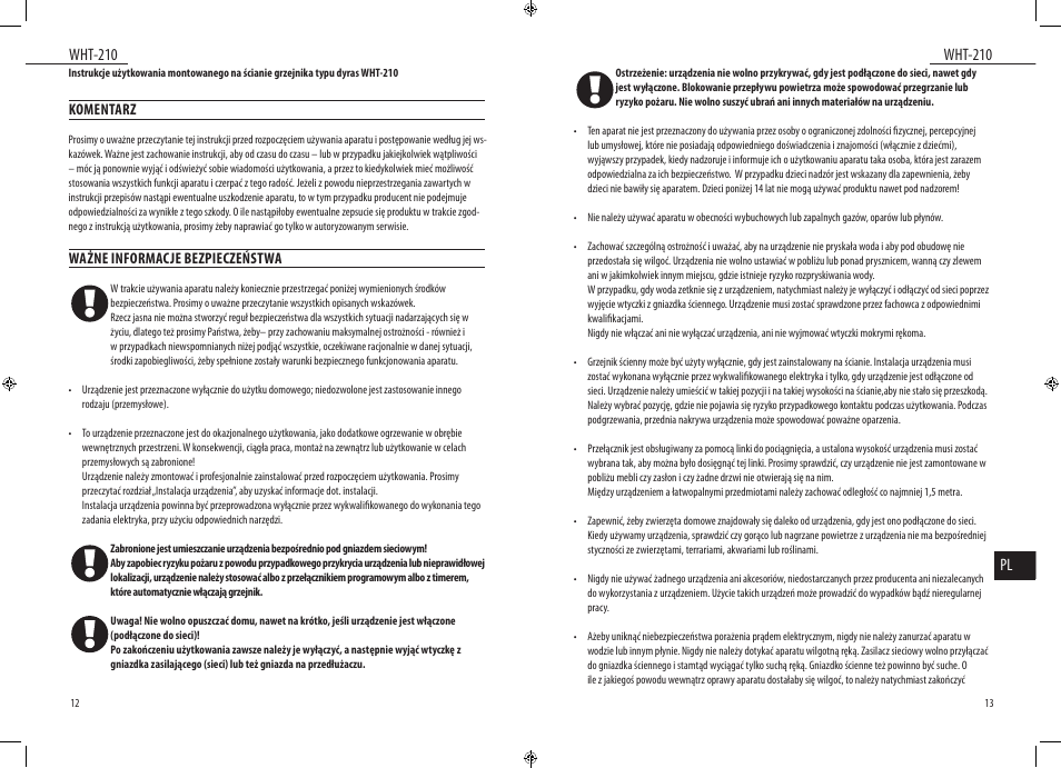 Wht-210, Wht-210 pl | Dyras WHT-210 User Manual | Page 7 / 23