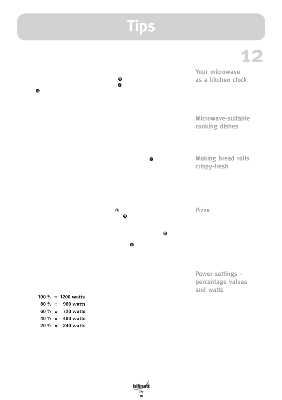 Tips | Bifinett KH 1108 User Manual | Page 16 / 24