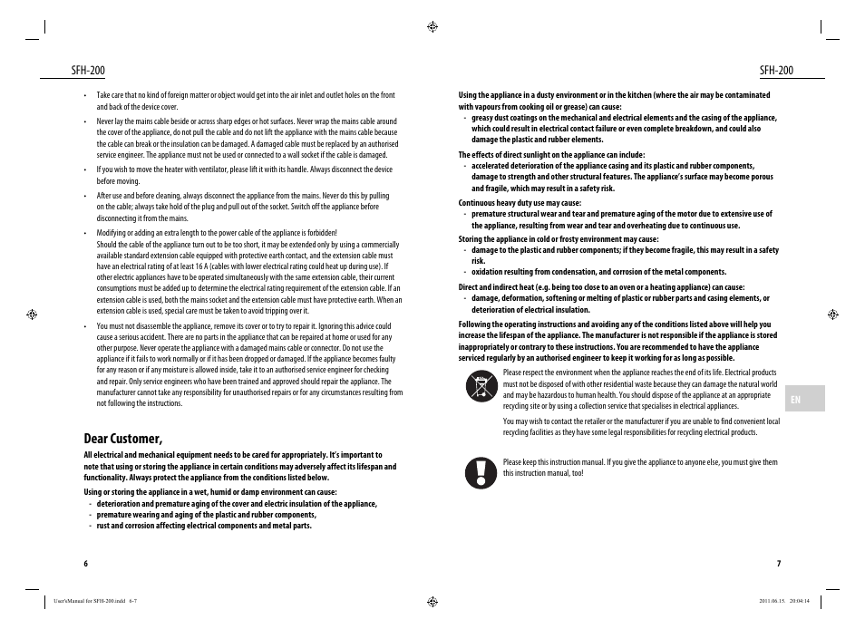 Dear customer, Sfh-200 | Dyras SFH-200 User Manual | Page 4 / 25