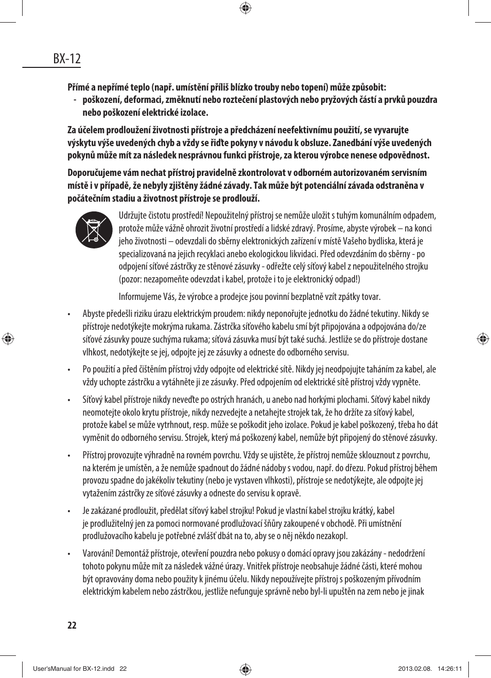 Bx-12 | Dyras BX-12 User Manual | Page 22 / 45