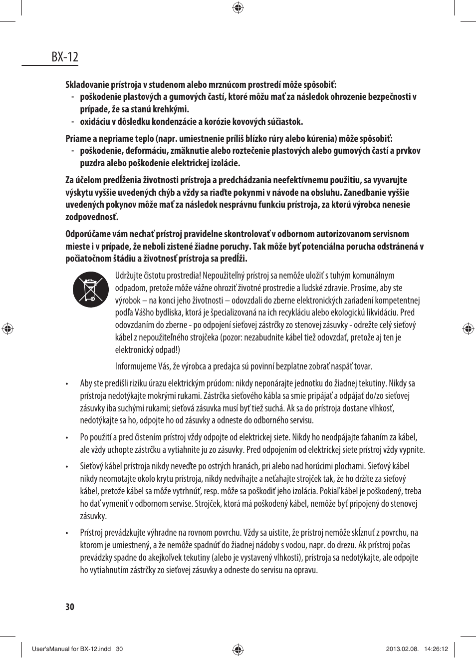 Bx-12 | Dyras BX-12 User Manual | Page 30 / 45
