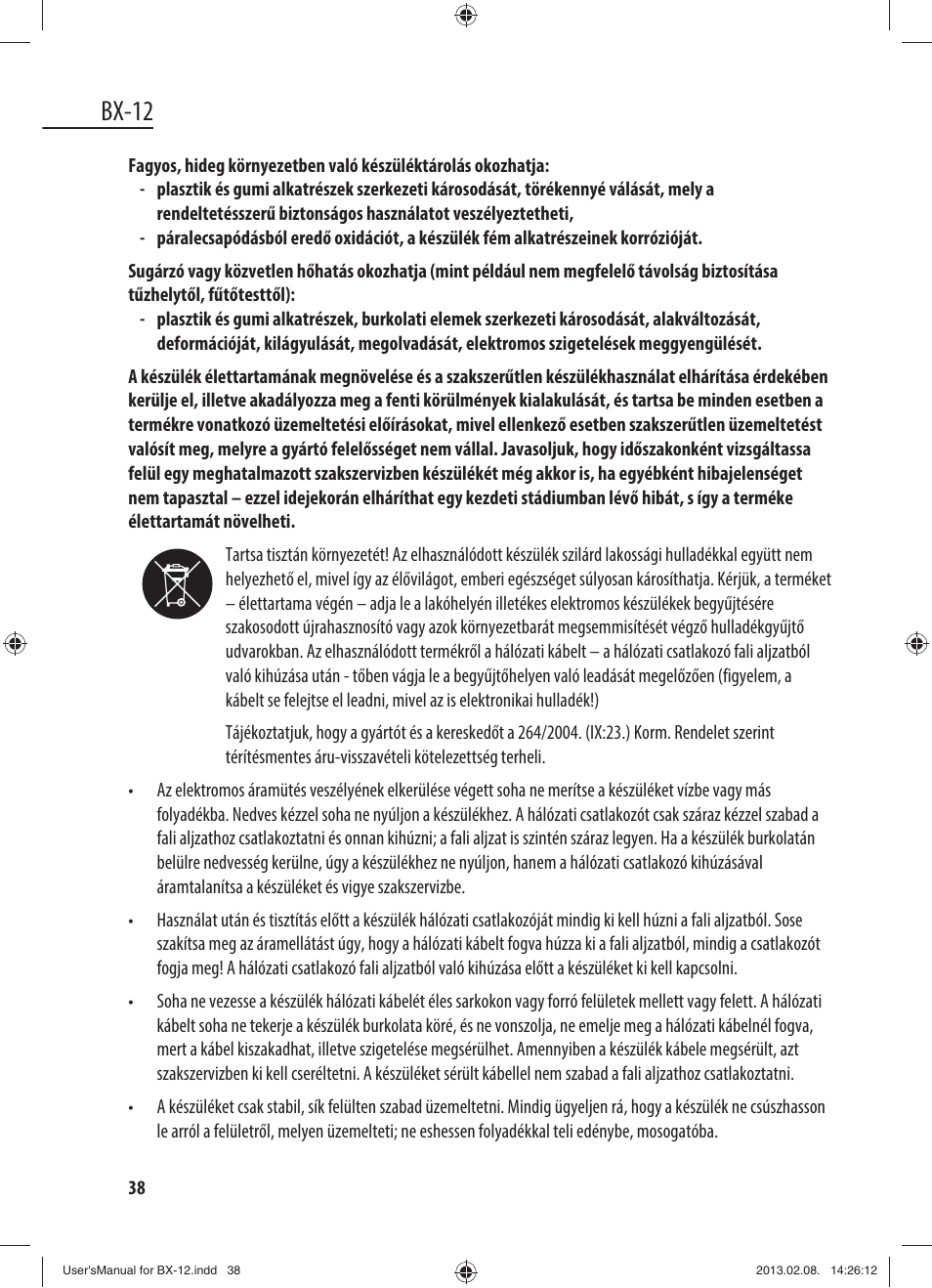 Bx-12 | Dyras BX-12 User Manual | Page 38 / 45