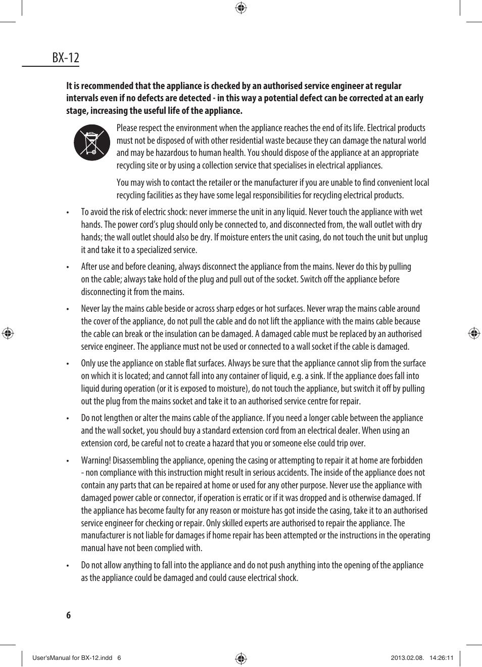 Bx-12 | Dyras BX-12 User Manual | Page 6 / 45