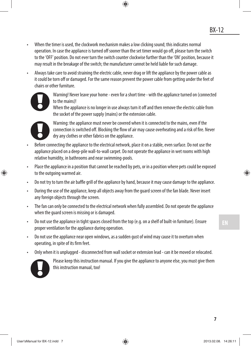 Bx-12 | Dyras BX-12 User Manual | Page 7 / 45