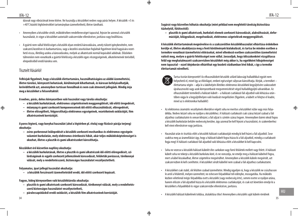 Ifa-12, Ifa-12 hu, Tisztelt vásárló | Dyras IFA-12 User Manual | Page 18 / 21