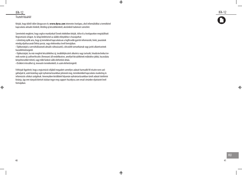 Dyras IFA-12 User Manual | Page 21 / 21