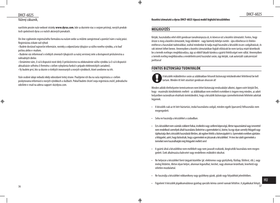 Dyras DHCF-6025 User Manual | Page 19 / 23