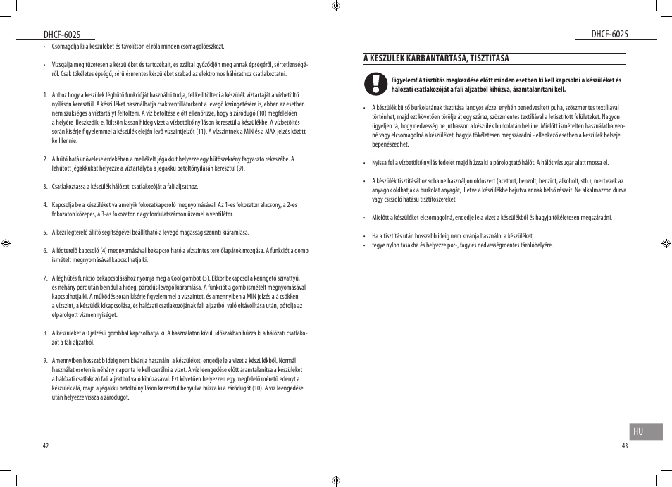 Dhcf-6025, Dhcf-6025 hu | Dyras DHCF-6025 User Manual | Page 22 / 23