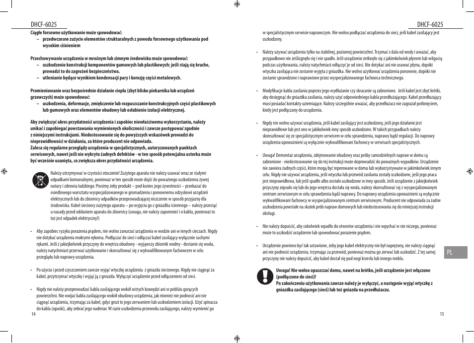 Dhcf-6025, Dhcf-6025 pl | Dyras DHCF-6025 User Manual | Page 8 / 23