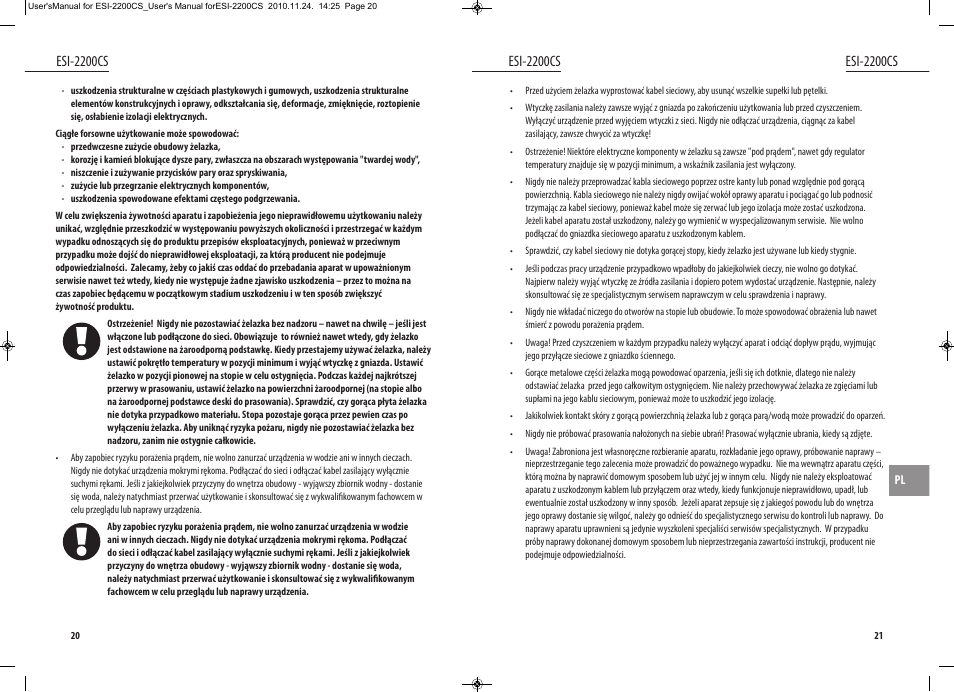 Esi-2200cs | Dyras ESI-2200CS User Manual | Page 11 / 39