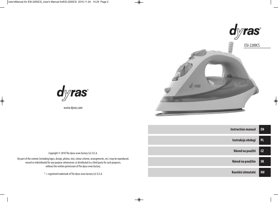 Esi-2200cs | Dyras ESI-2200CS User Manual | Page 2 / 39