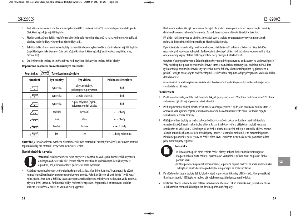 Esi-2200cs | Dyras ESI-2200CS User Manual | Page 20 / 39