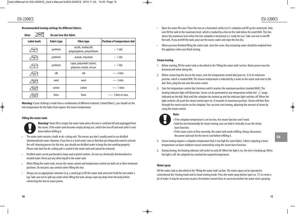 Esi-2200cs | Dyras ESI-2200CS User Manual | Page 6 / 39