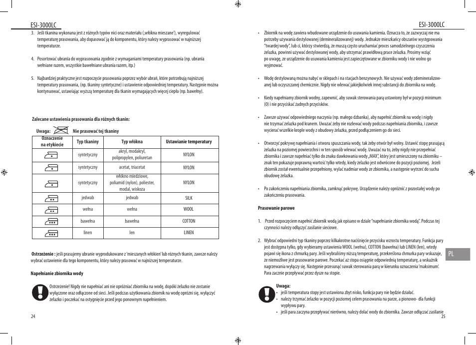 Zasilanie aparatu, Stosowanie aparatu, Esi-3000lc | Esi-3000lc pl, Esi-2200cs | Dyras ESI-3000LC User Manual | Page 13 / 37