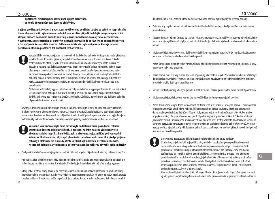 Esi-3000lc, Esi-3000lc cz | Dyras ESI-3000LC User Manual | Page 18 / 37